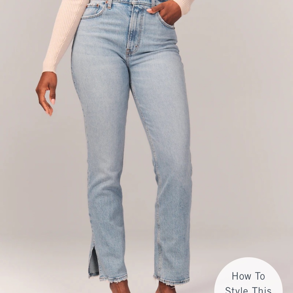 Abercrombie Curve Love 90’s straight ultra high rise